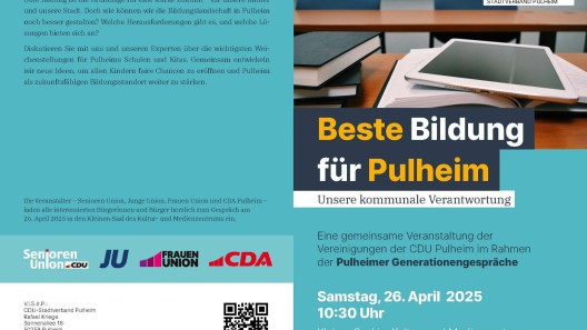 Herzliche Einladung zum Generationengespräch - Beste Bildung für Pulheim – Unsere kommunale Verantwortung