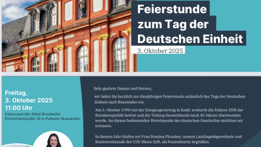 Herzliche Einladung zur Feierstunde am 3. Oktober